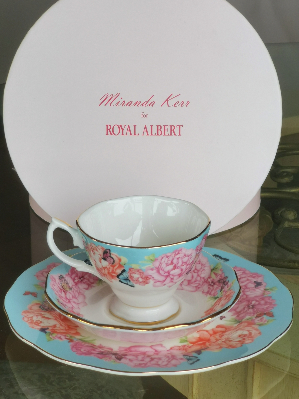 Miranda Kerr for Royal Albert Devotion Floral Teacup / Saucer / Plate 8" Set